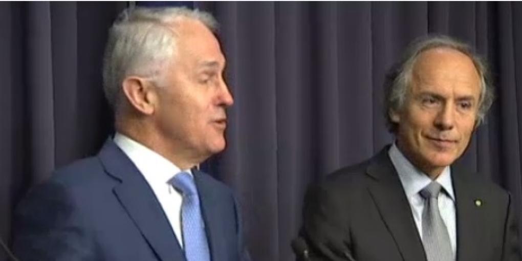 Alan Finkel and Australian PM Malcolm Turnbull